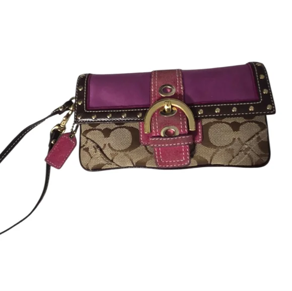 Coach Clutch, purple And Brown. - Picture 4 of 10